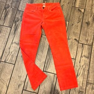 JCrew burnt orange skinny wale corduroy pants